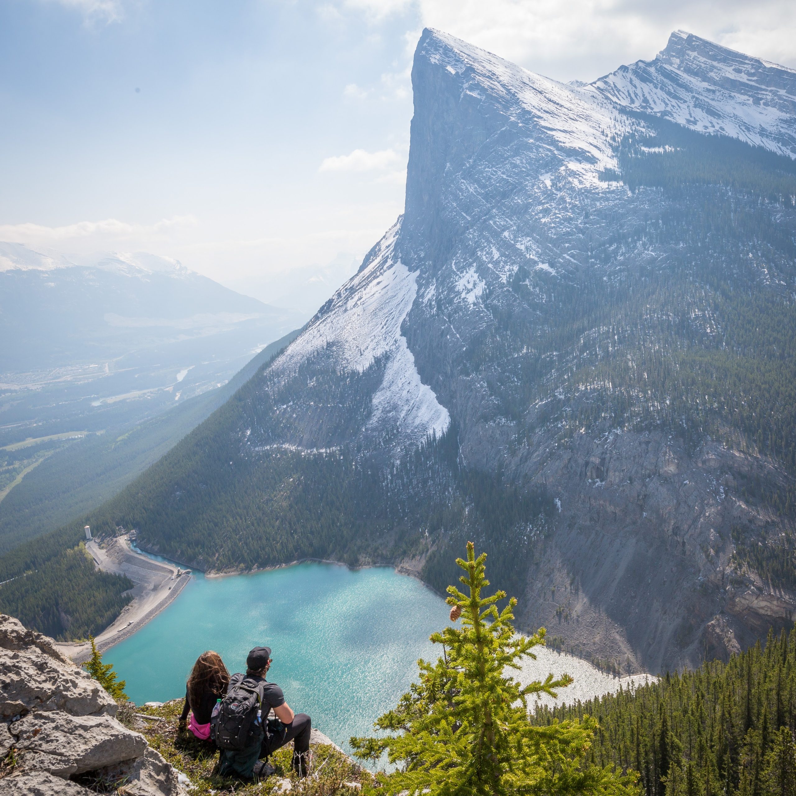 couple in front of a mountain